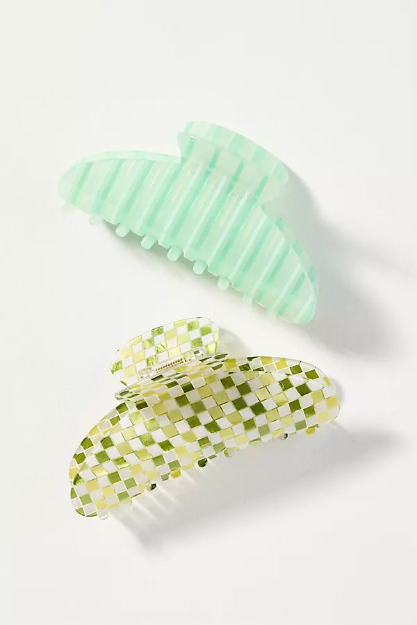 Patterned Hair Claw Clips, Set of 2 | Anthropologie (US)