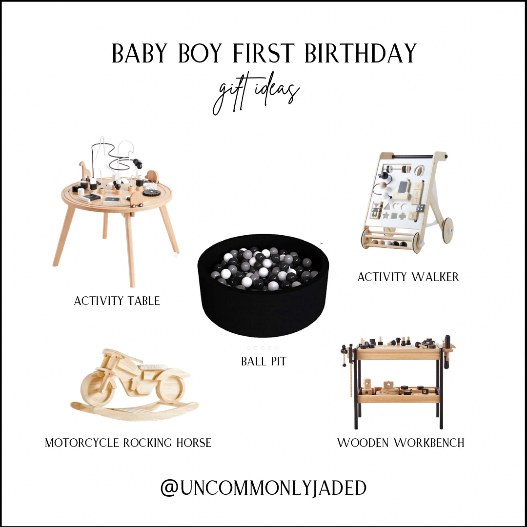B A B Y / baby boy first birthday gift ideas

Montessori | wood toys | neutral | monochromatic | activity table | walker | ball pit | rocking motorcycle | tool bench

#LTKGiftGuide #LTKbaby #LTKhome