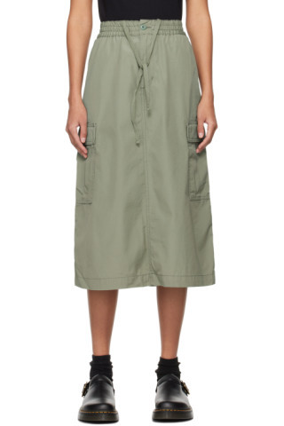 Carhartt Work In Progress - Green Jet Cargo Midi Skirt | SSENSE
