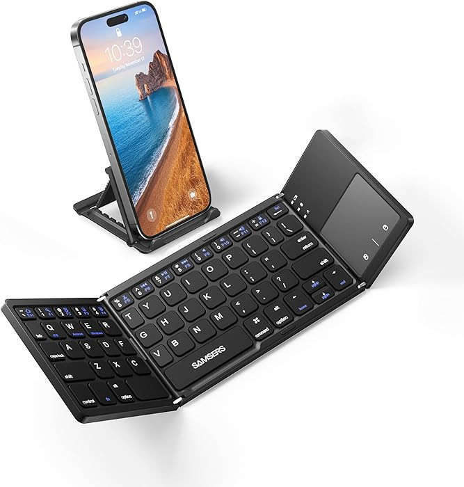 Samsers Foldable Bluetooth Keyboard with Touchpad - Portable Wireless Keyboard with Holder, Recha... | Amazon (US)