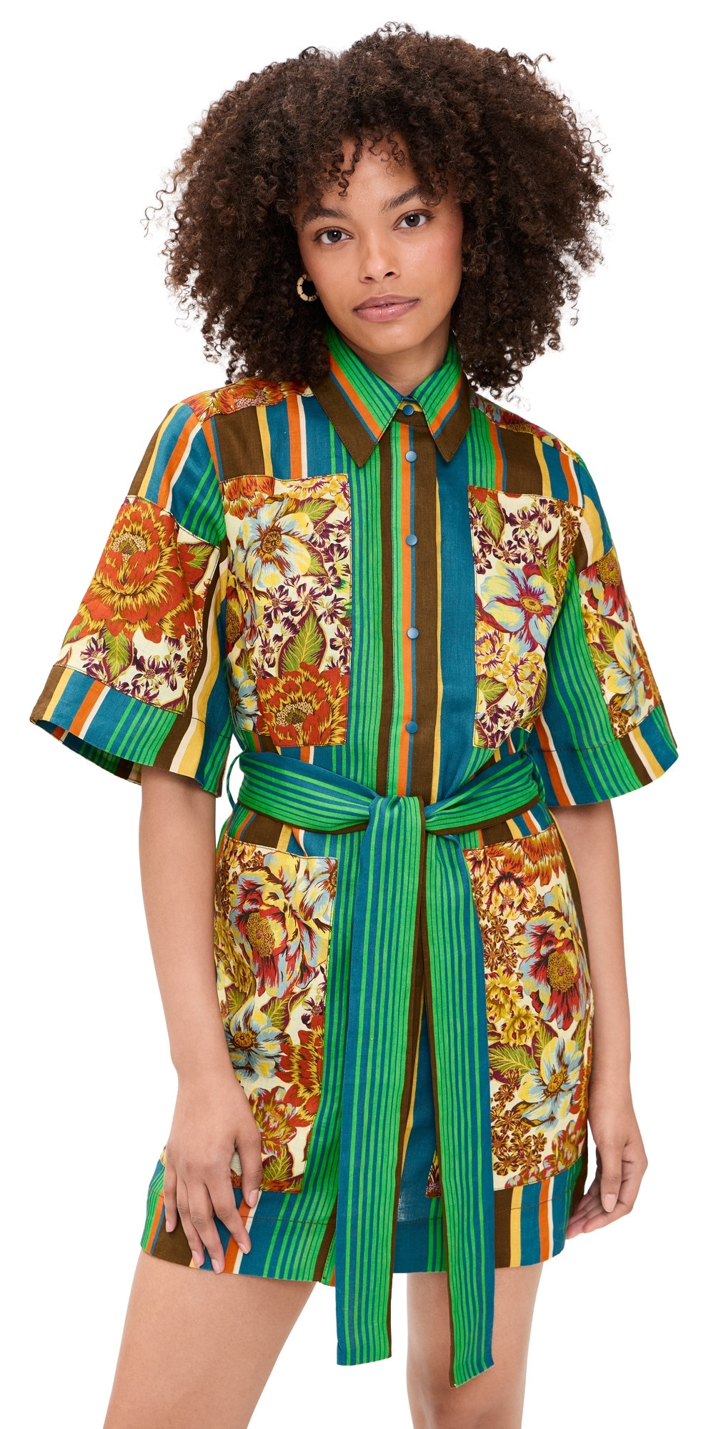 ALÉMAIS Charlie Linen Mini Dress Multi 12 | Shopbop