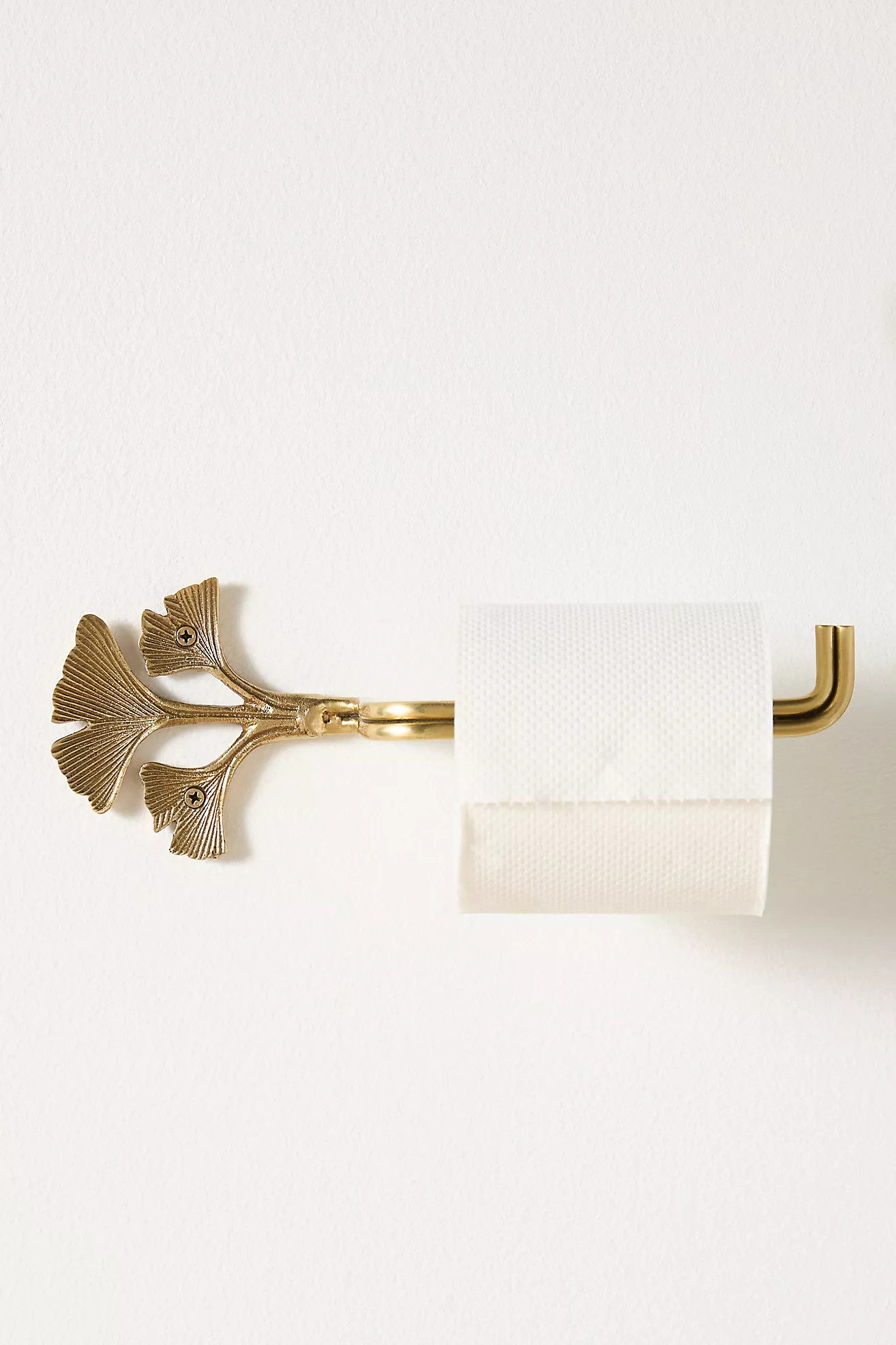 Gingko Leaf Brass Toilet Paper Holder | Anthropologie (US)