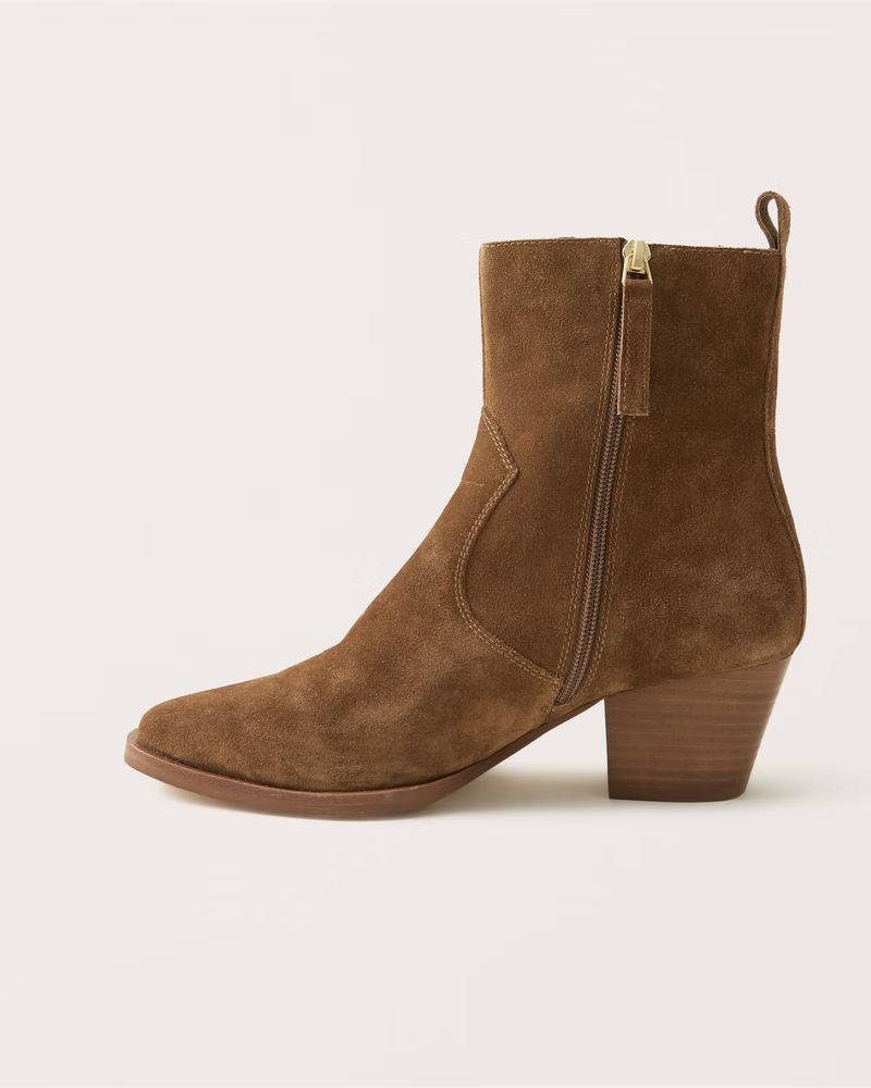 Margaux Suede Western Ankle Boots | Abercrombie & Fitch (US)
