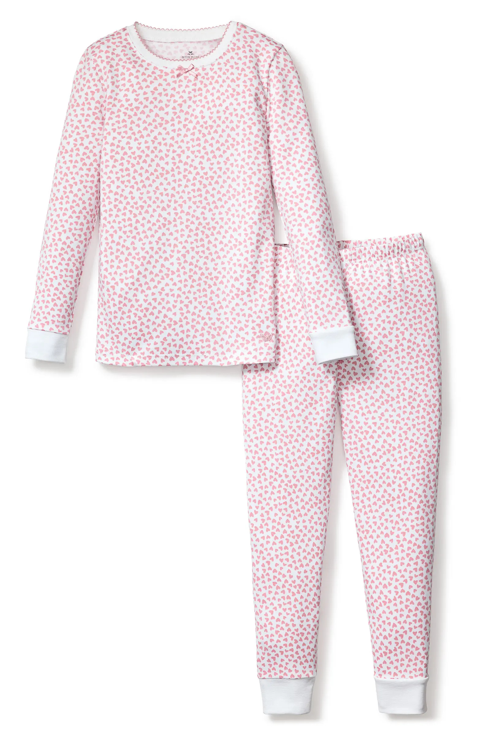 Kids' Sweethearts Fitted Two-Piece Pima Cotton Pajamas | Nordstrom