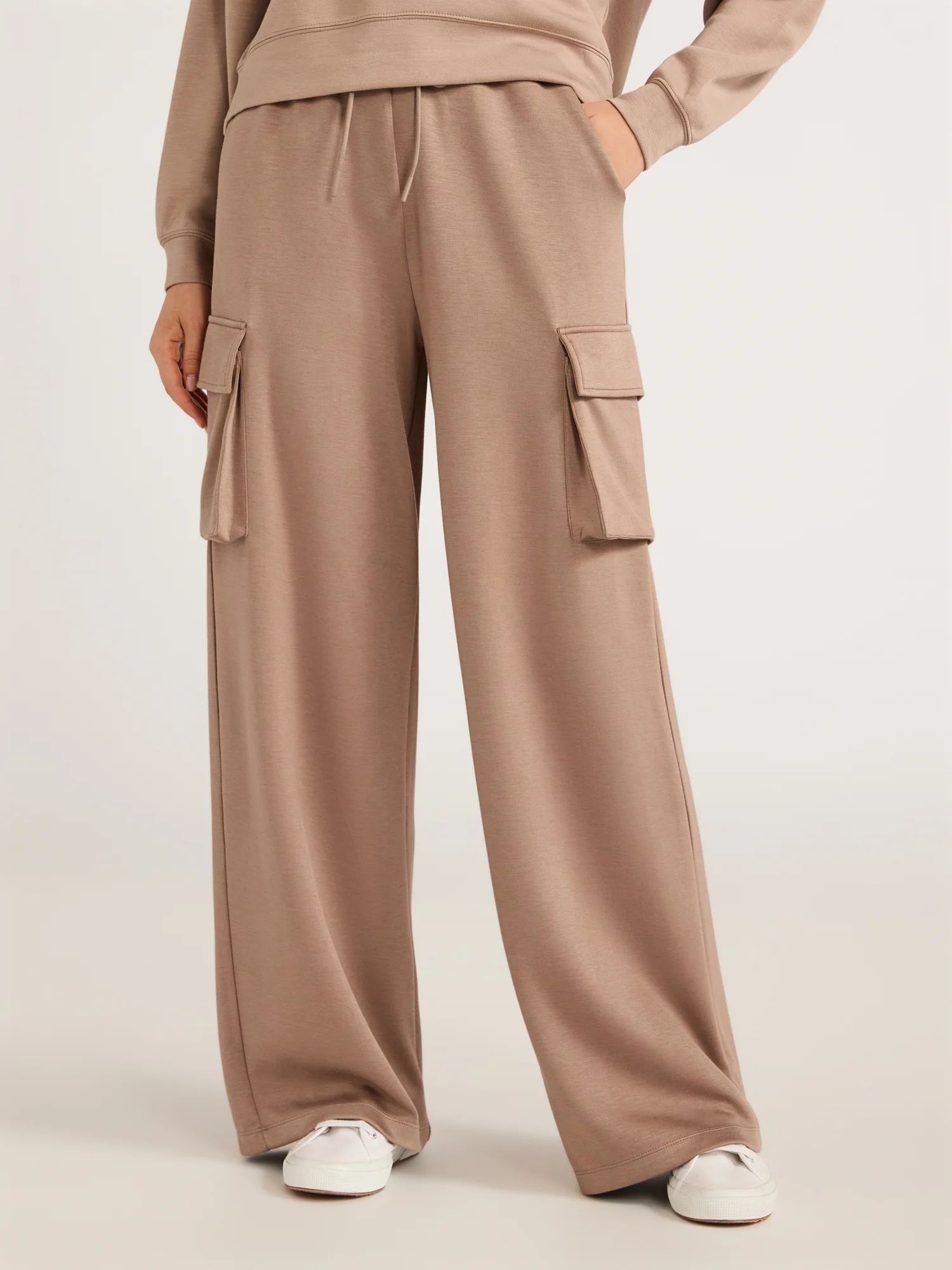 Scoop Women's Ultimate ScubaKnit Wide Leg Cargo Pants, Sizes XS-XXL - Walmart.com | Walmart (US)