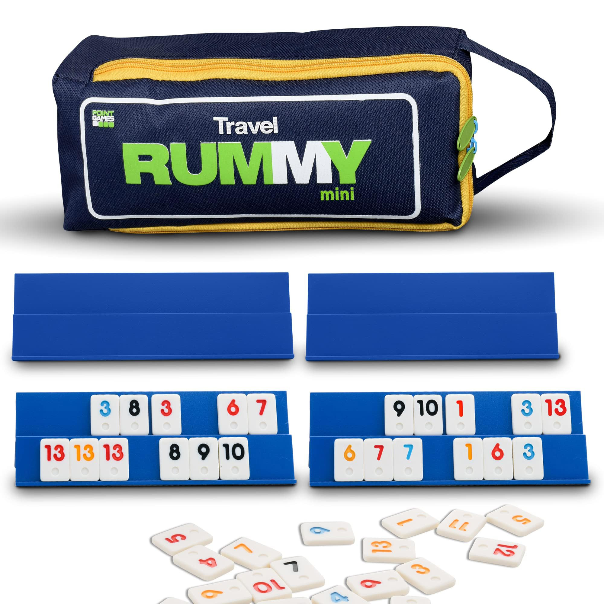 Point Games Classic Mini Rummy Game Set with 4 Exclusive Folding Playing Racks in Super Durable T... | Amazon (US)