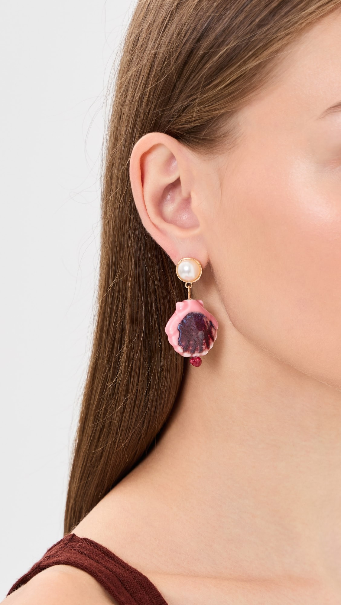 Painted Shell Pearl Drop Earrings | Shopbop