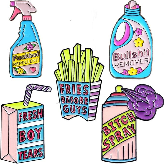 Cute Creative Enamel Pins Brooch Set, 5 pcs Colorful Lovely Pins Badges for Women Girls Boys Clot... | Amazon (US)