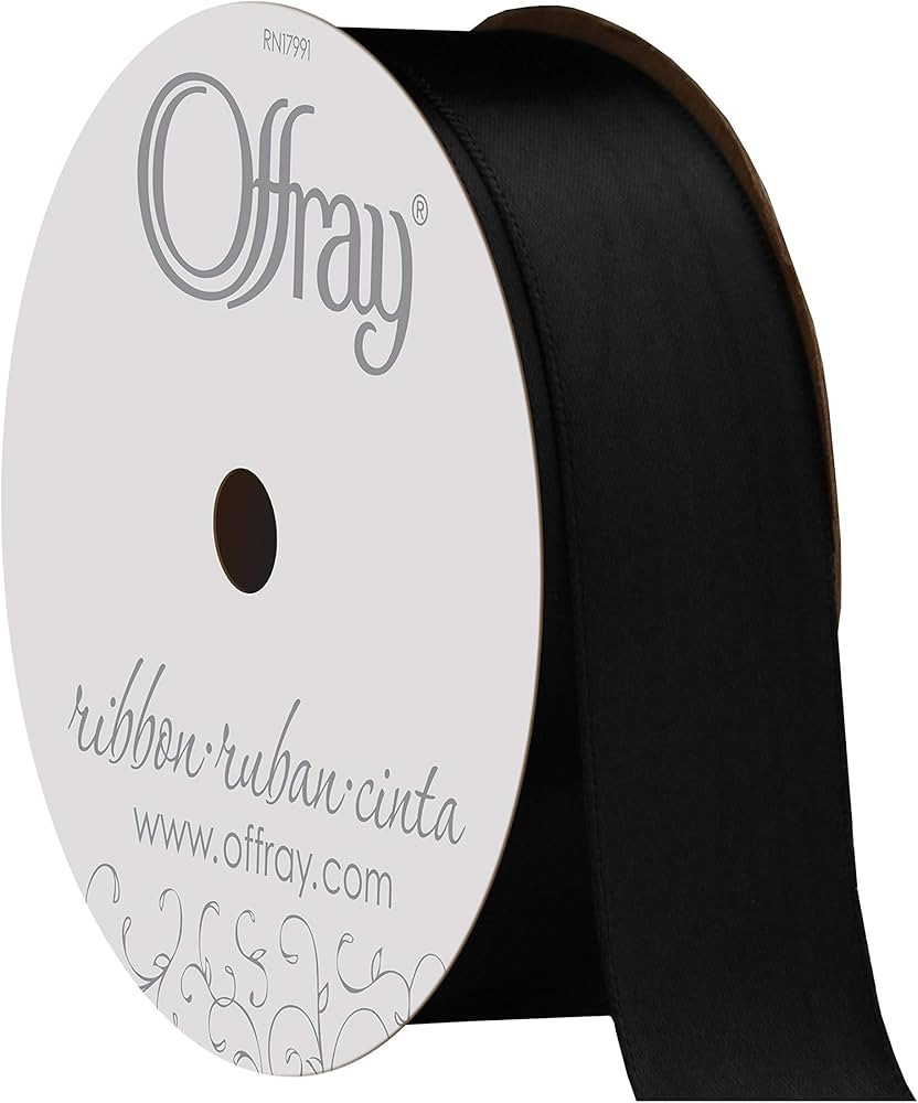 Berwick 072073 7/8" Wide Single Face Satin Ribbon, Black, 6 Yds | Amazon (US)