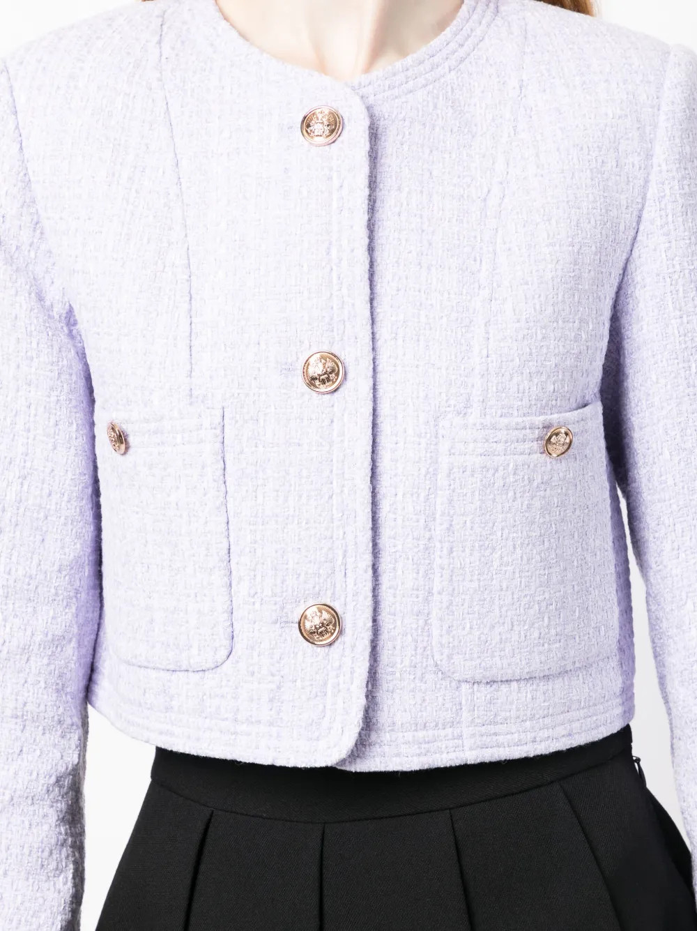 embossed-buttons tweed jacket | Farfetch Global