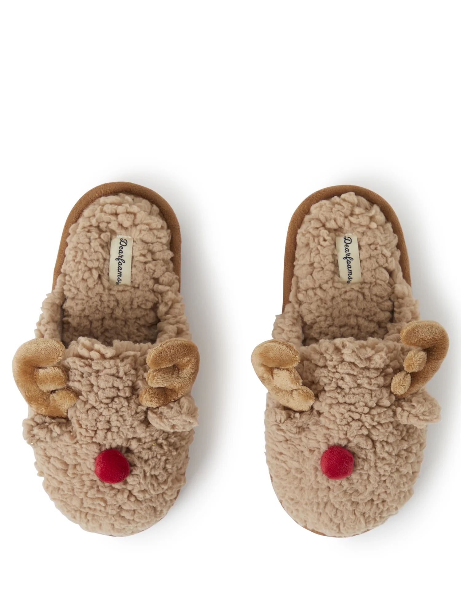 Dearfoams Kid's  Reindeer Scuff Slippers | Walmart (US)