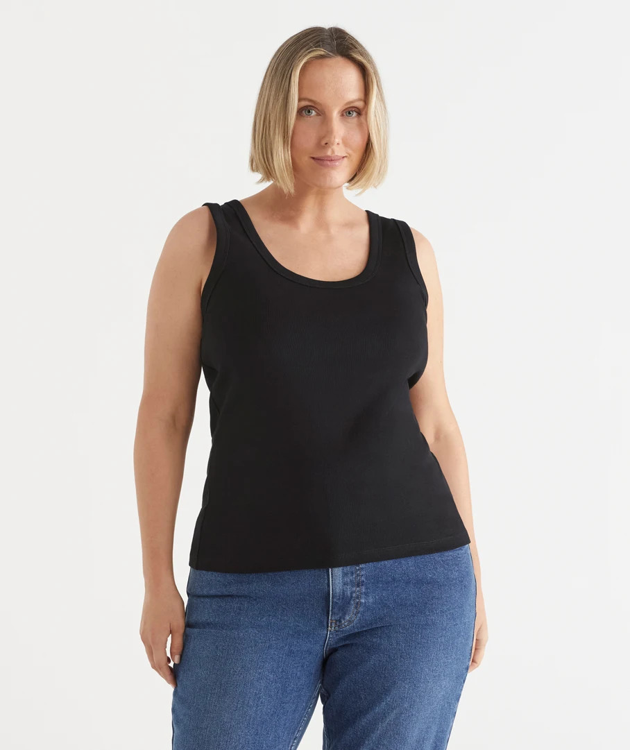 Rib Scoop Tank Top | Sussan