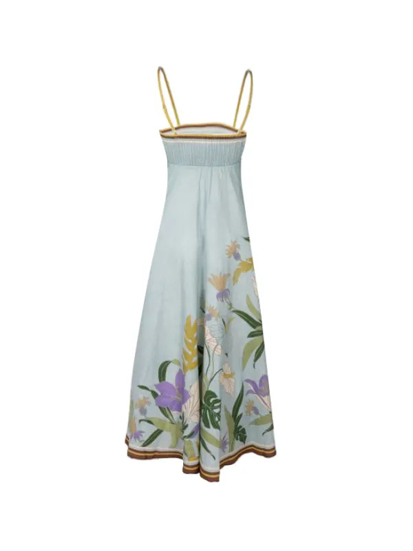 ALEMAIS Alfie floral-print Midi Dress | Blue | FARFETCH | Farfetch Global