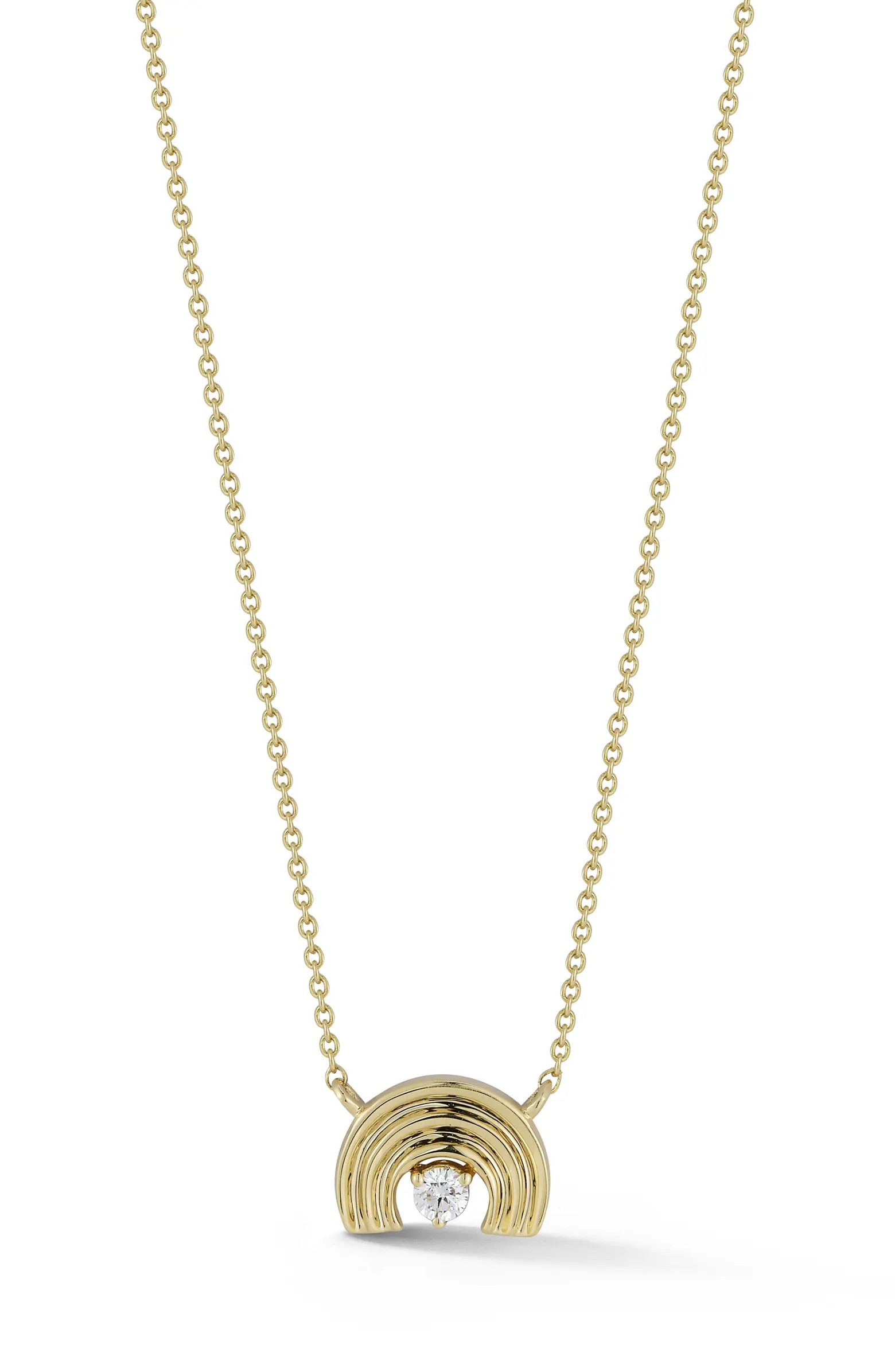 Dana Rebecca Designs Nana Bernice Half Moon Diamond Pendant Necklace | Nordstrom | Nordstrom