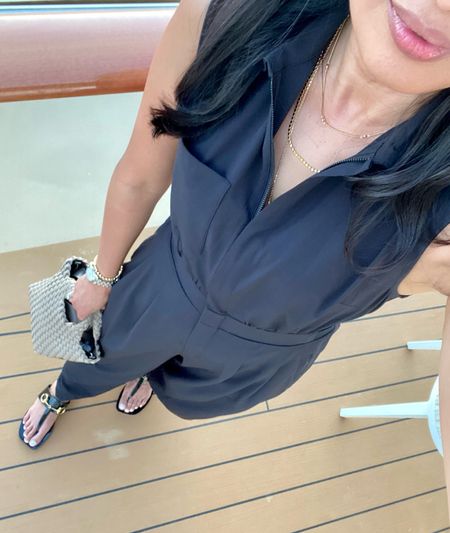 Jumpsuit is great for vacation and travel because it’s lightweight and doesn’t really wrinkle. True to size. Im in Petite at 5’4. Cruise outfit  

#LTKOver40 #LTKTravel #LTKSaleAlert