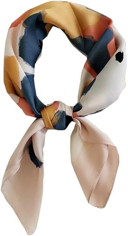Silk Feeling Scarf Medium Square Satin Head Scarf for Women 27.5 × 27.5 inches | Amazon (US)
