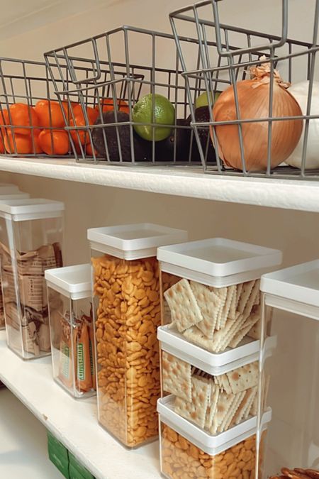 These plastic containers from Target are my favorite for food storage and pantry organization. #pantry #foodstorage #baskets #contsiners 