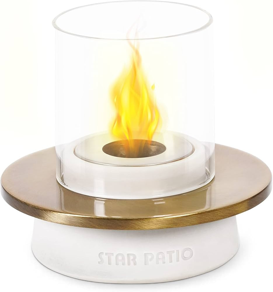 Star Patio Tabletop Fire Pit - Fire Bowl with Metal Plate, Small Fire Pit, Unique Design Mini Per... | Amazon (US)