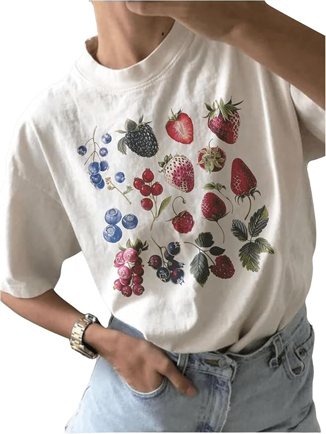 SOLY HUX Women's Y2k Graphic Tees Crew Neck Short Sleeve Casual T Shirt Tops | Amazon (US)