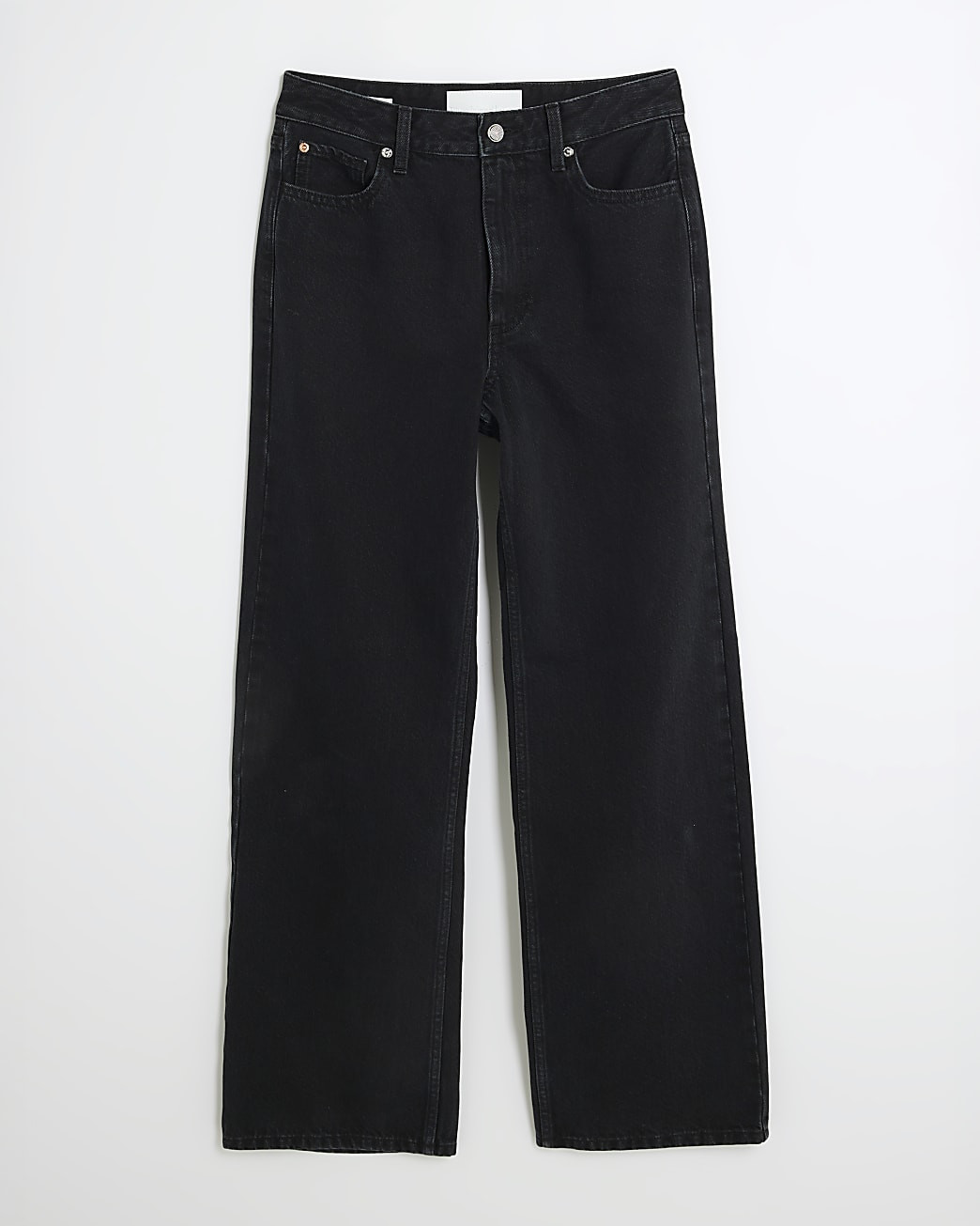 Black High Rise Relaxed Straight Leg Jeans | River Island UK & IE