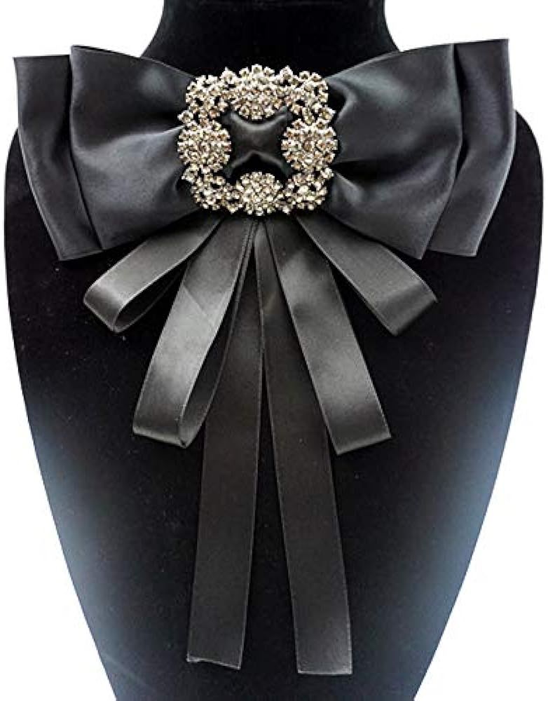 Rhinestore Crystal Dangle Wedding Party Bow Tie Women/Men Ribbon Pre Tied Neck Tie Adustable Broo... | Amazon (US)