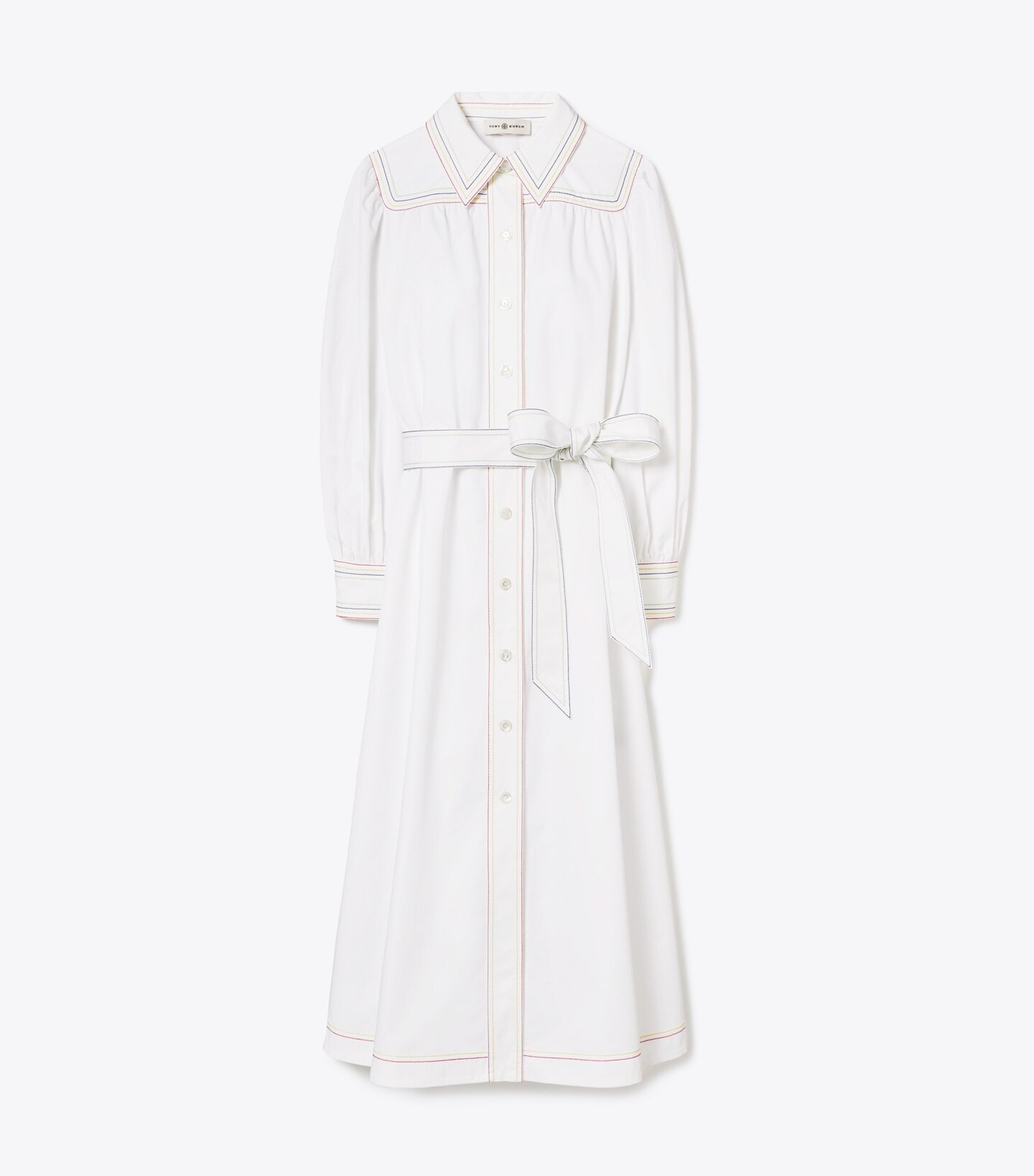 MULTICOLOR TOPSTITCH ARTIST DRESS | Tory Burch (US)