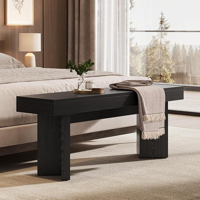Tribesigns Wooden Entryway Bench, 47" Farmhouse Indoor End of Bed Bench, Long Dining Benches Seat... | Amazon (US)