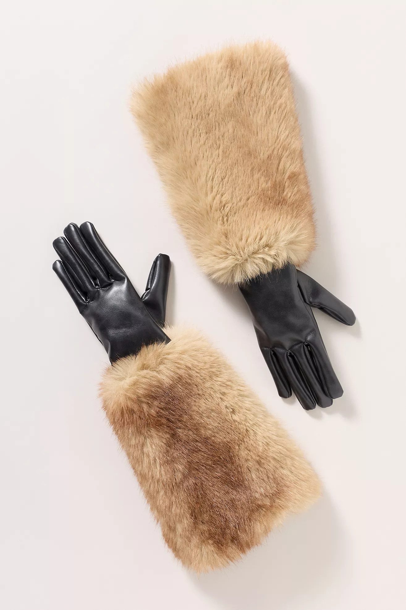 APPARIS Robi Faux Fur Faux Leather Gloves | Anthropologie (US)