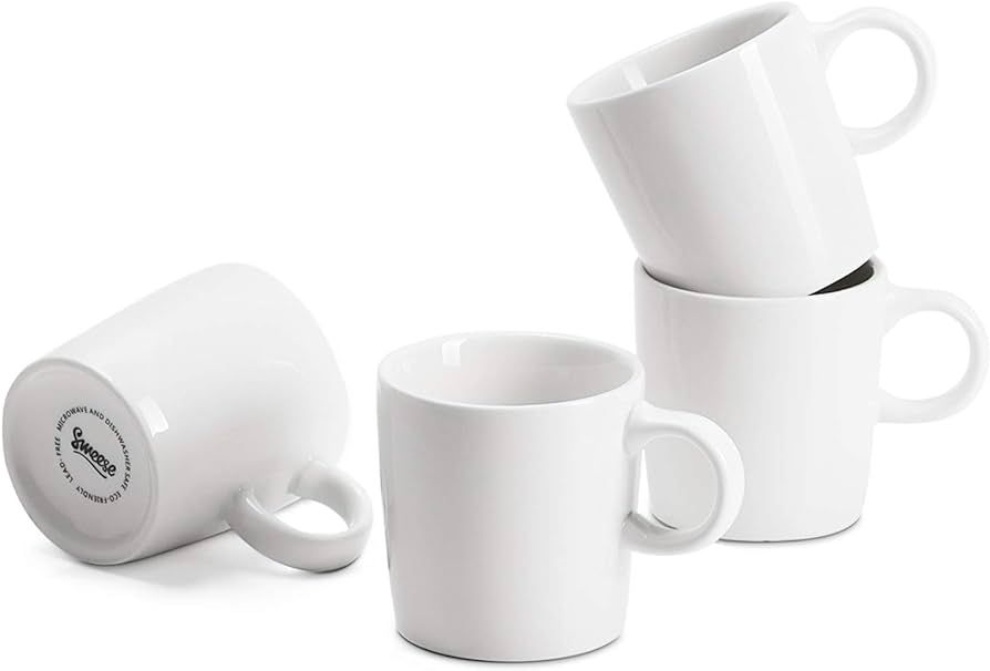 Sweese 3.5oz Porcelain Espresso Cups Set of 4, Mini Coffee Mugs Demitasse Cups - White | Amazon (US)