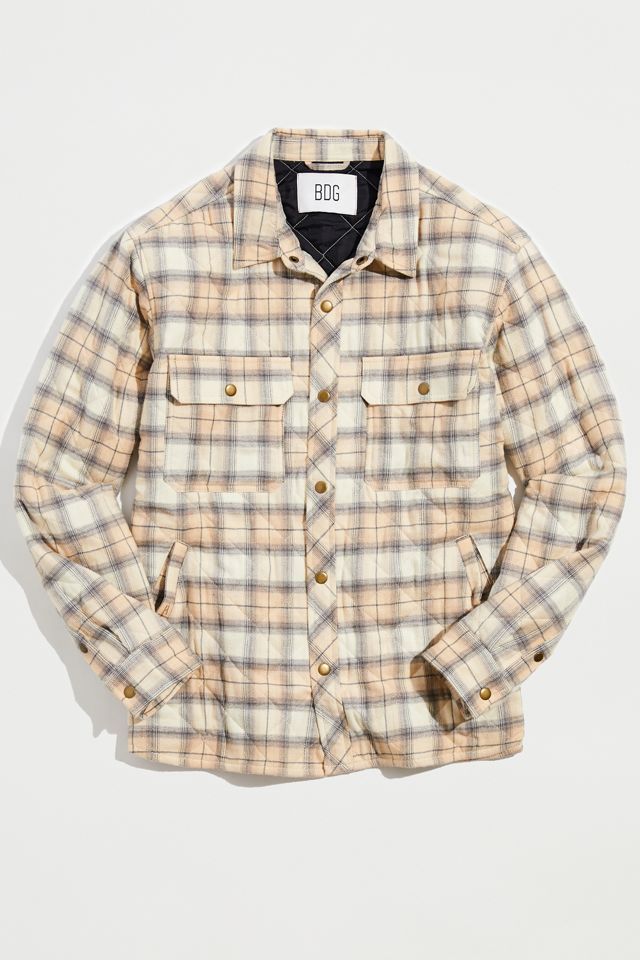 BDG Brushed Plaid Quilted Shirt Jacket | Urban Outfitters (US and RoW)