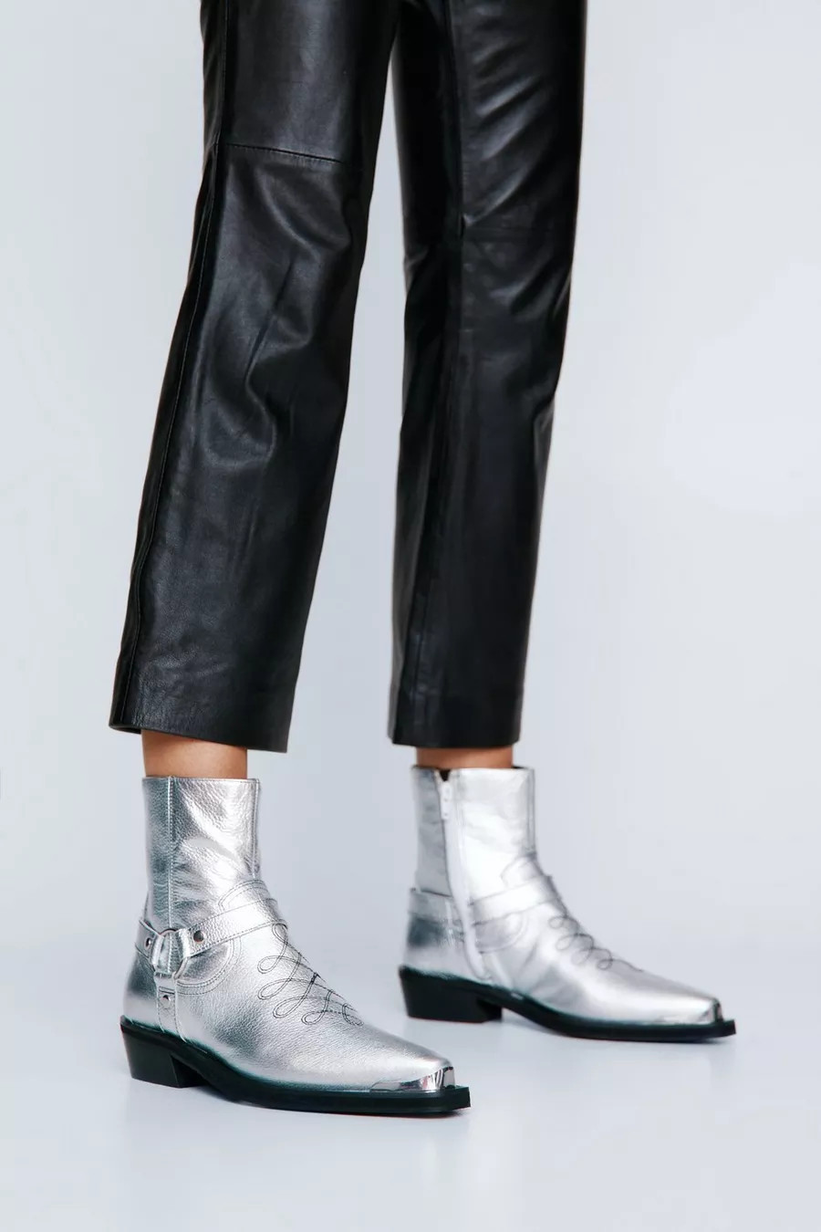 Real Leather Harness Ankle Cowboy Boot | Nasty Gal UK (+IE)