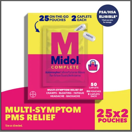 Midol Complete on The Go, For Relief of Menstrual Pain, 25 Pouches | Walmart (US)