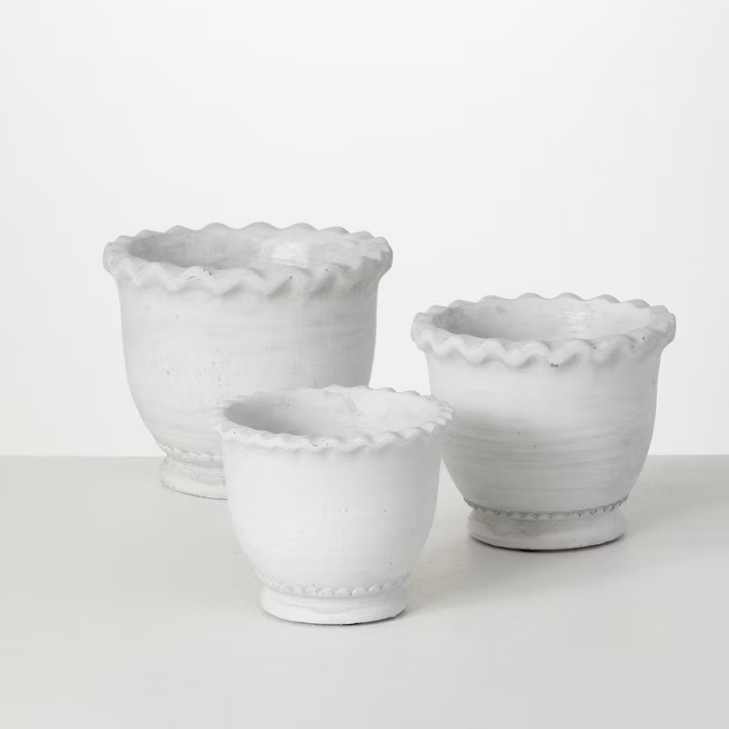 Sullivans Scalloped Edge Ceramic Planter Set of 3 | Target
