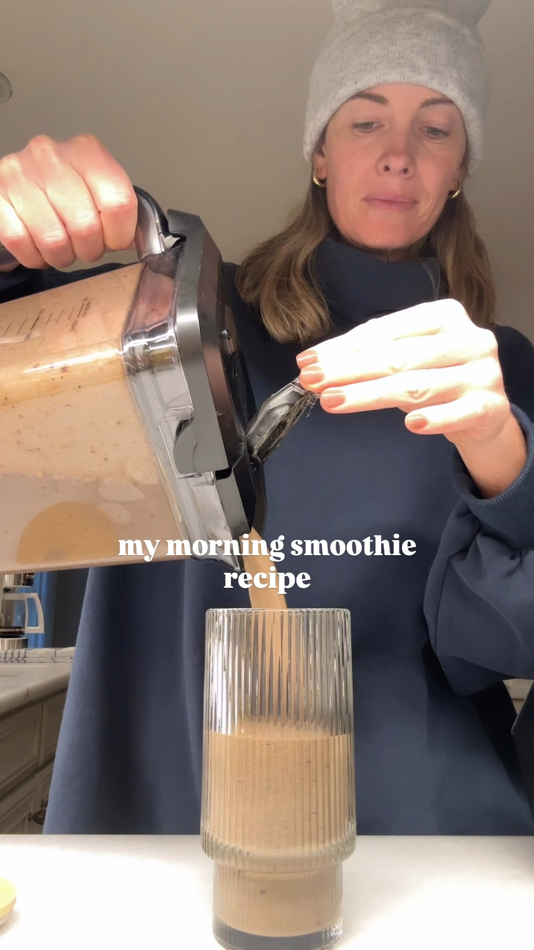 Simple and yummy! 

1 C almond milk
1-2 handfuls of spinach 
1 C of berries ( any combo you like ) 
1 banana 
Spoonful of almond butter ( or any nut butter ) 
1 scoop of protein powder ( I use the vanilla one linked below ) 
1 scoop of Thorne creatine ( newest addition to smoothie - helps with muscle recovery, bone health and cognitive benefits ) 

I use a ninja but any blender works! 
Xo 

#LTKFitness #LTKHome