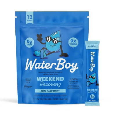 Waterboy Hydration + Weekend Recovery Vegan Dietary Supplement - Blue Raspberry - 2.96oz/12ct | Target