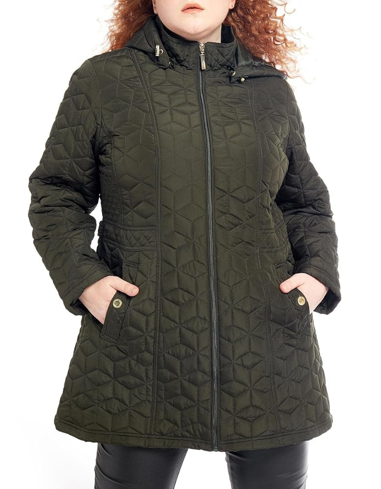 S P Y M Womens Diamond Quilted Jacket Lightweight Padding Coat with Pockets, Regular and Plus Siz... | Amazon (US)