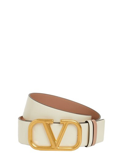 4cm Reversible V Logo leather belt | Luisaviaroma