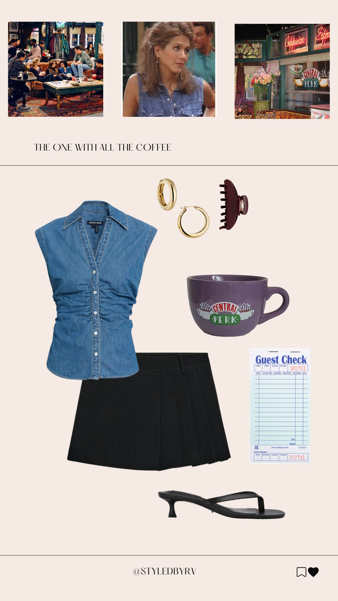Rachel Green Inspired Look: Coffee Date 👜☕🥐💋  

 #LTKStyleTip