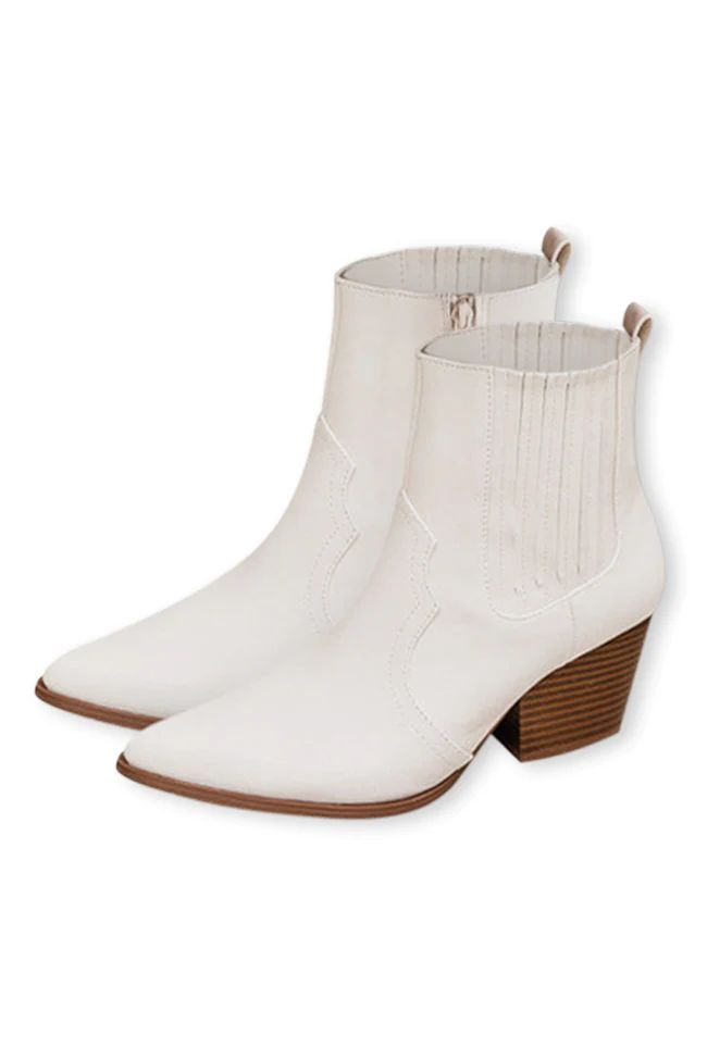 Darby Pointed Toe Beige Western Boot | Pink Lily