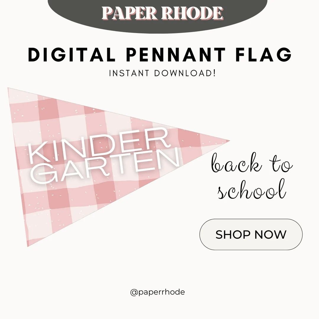 First Day of Kindergarten Pennant Flag - Etsy | Etsy (US)