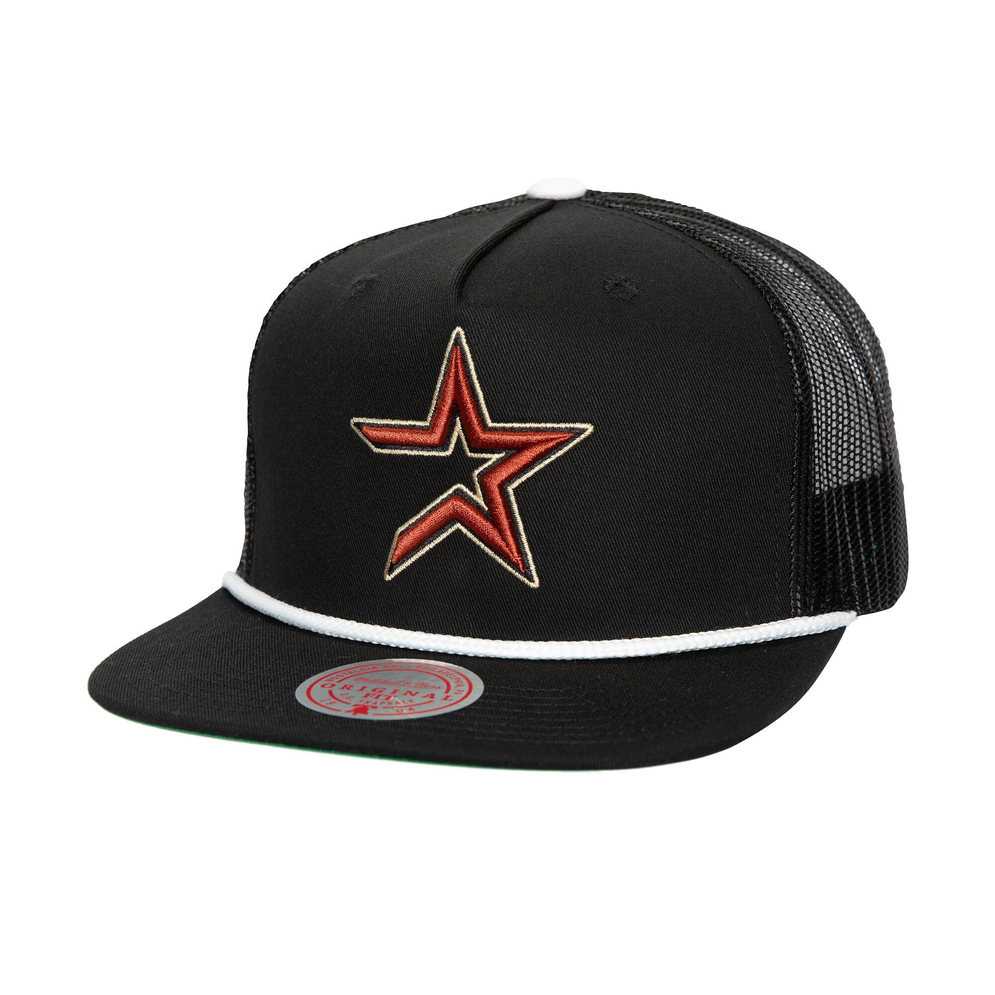 Houston Astros Mitchell & Ness Rope Trucker Snapback Hat - Black | Lids