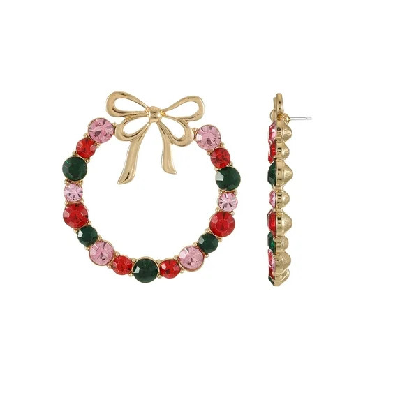 Packed Party Wreath Bow Earrings | Walmart (US)