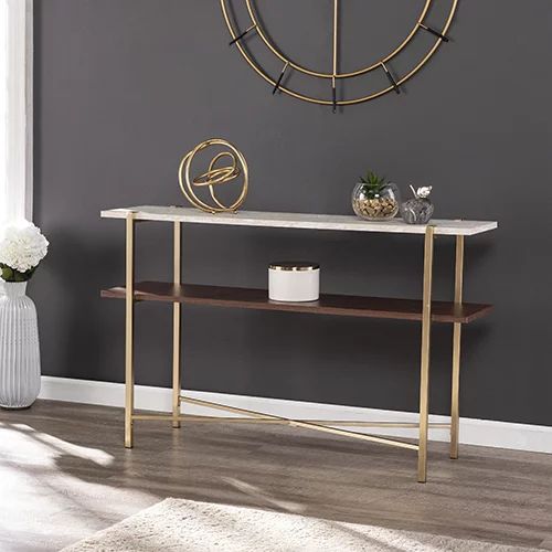 Youngvale Faux Marble Console Table with Storage | Walmart (US)