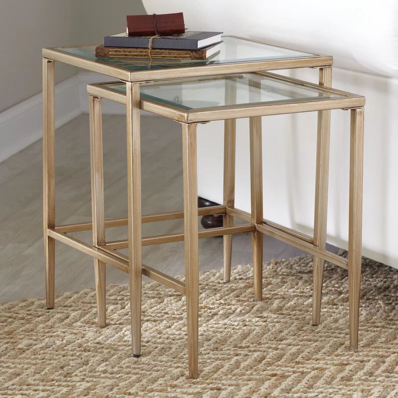 Carney Glass Top Nesting Tables | Wayfair North America