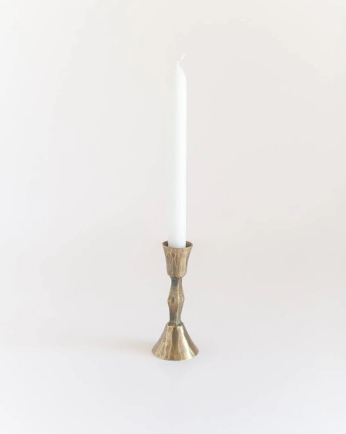 Creative Women Low Diamond Hand-Forged Iron Candle Stand - Set of 2 in Brass at Nordstrom | Nordstrom