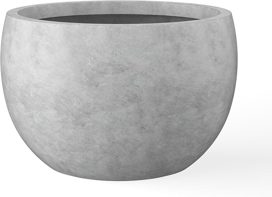 Kante 15.7" Dia Round Concrete Planter, Outdoor/Indoor Large Bowl Plant Pots with Drainage Hole a... | Amazon (US)