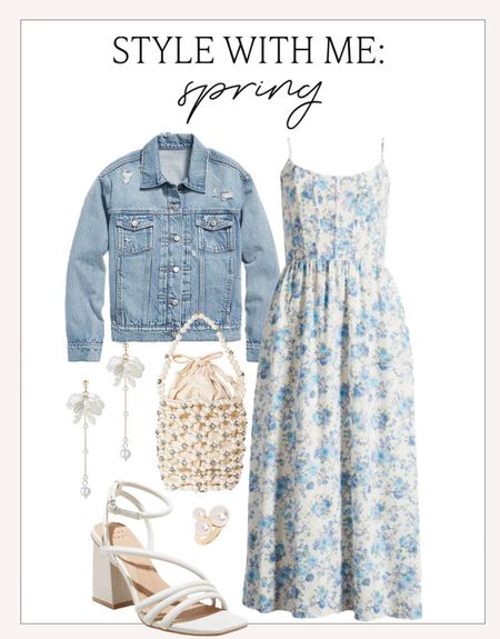 The cutest spring outfit idea! Love this blue floral midi dress! 

#springstyle

Elevated casual spring style. Mother’s Day outfit idea. Distressed denim jacket. Floral dress and denim jacket. Spring outfit idea  

#LTKfindsunder100 #LTKstyletip #LTKSeasonal