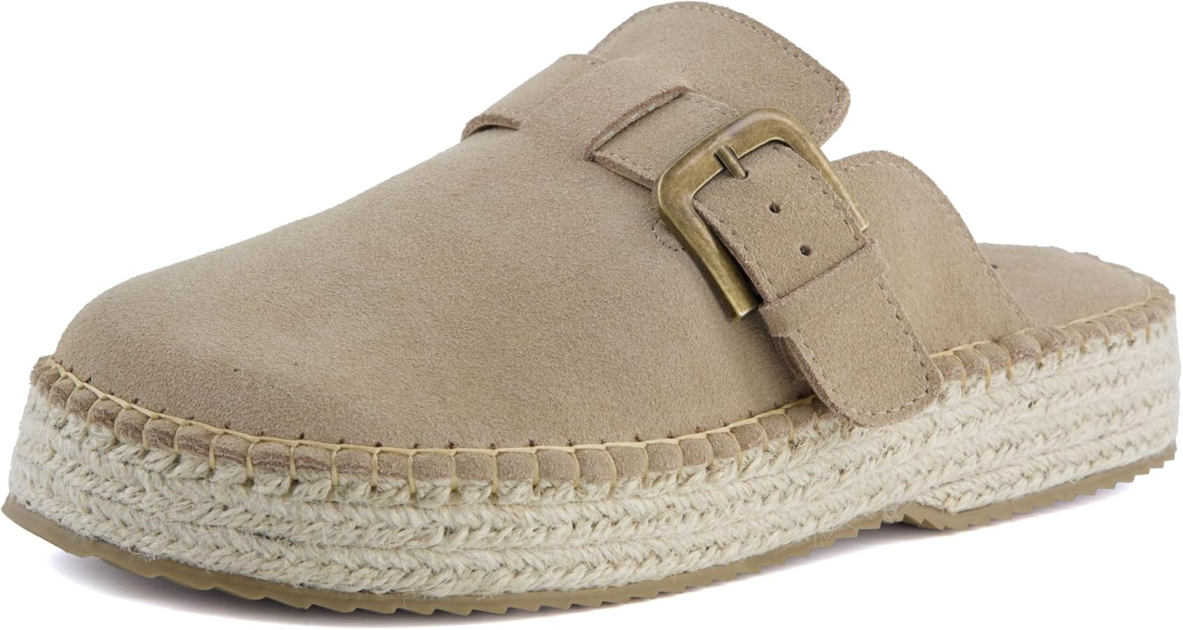 CUSHIONAIRE Andy Women’s Espadrille Mule – Suede Slip-On Clog with Adjustable Buckle, Cushion... | Amazon (US)