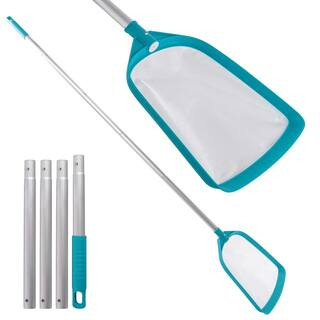 6 ft. Leaf Skimmer Net with 5 Aluminum Pole Sections for Pond Cleaning Maintenance | The Home Depot
