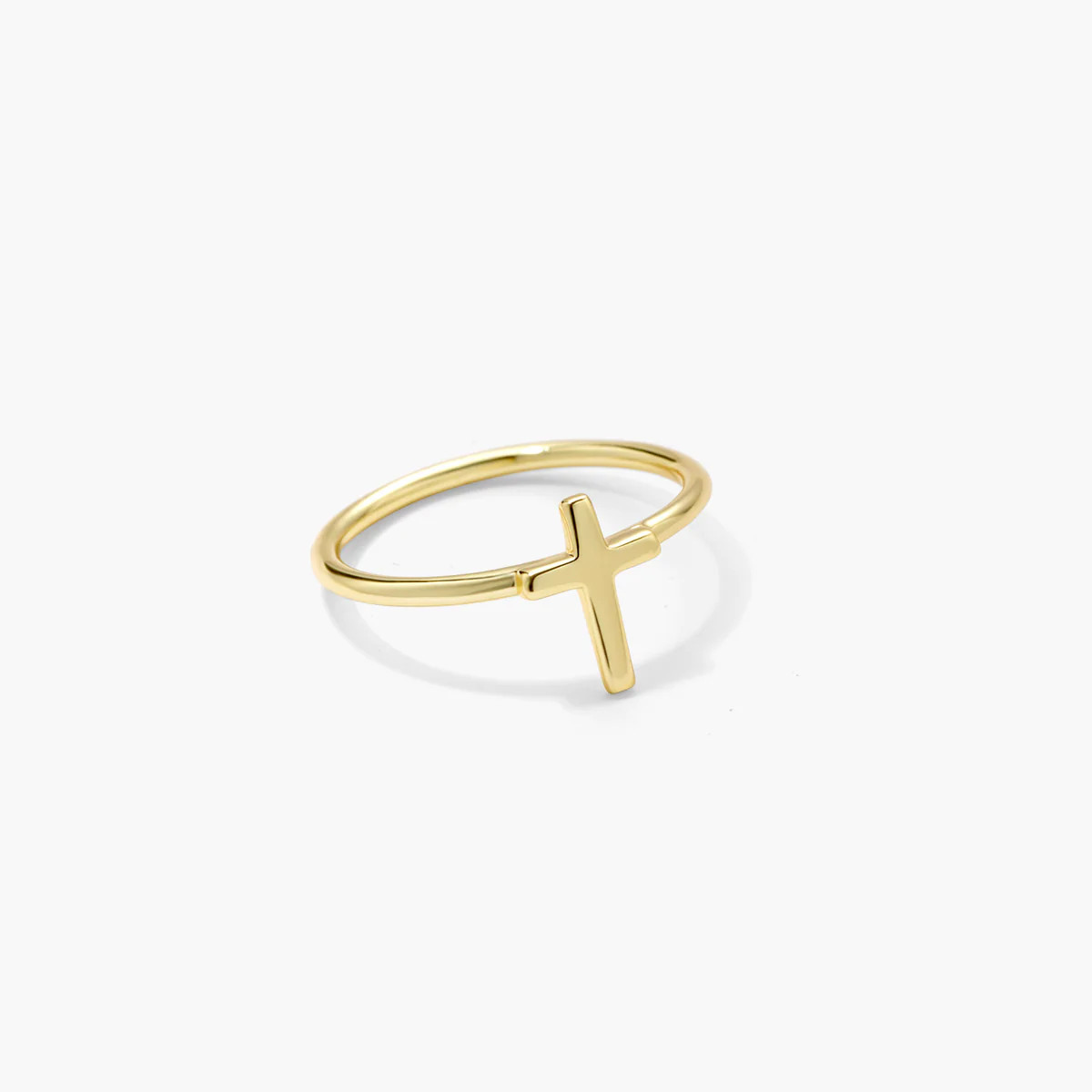 Gold Mini Cross Ring | Victoria Emerson